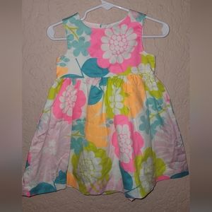 Carter's girls flower Neon color dress Size 12 months